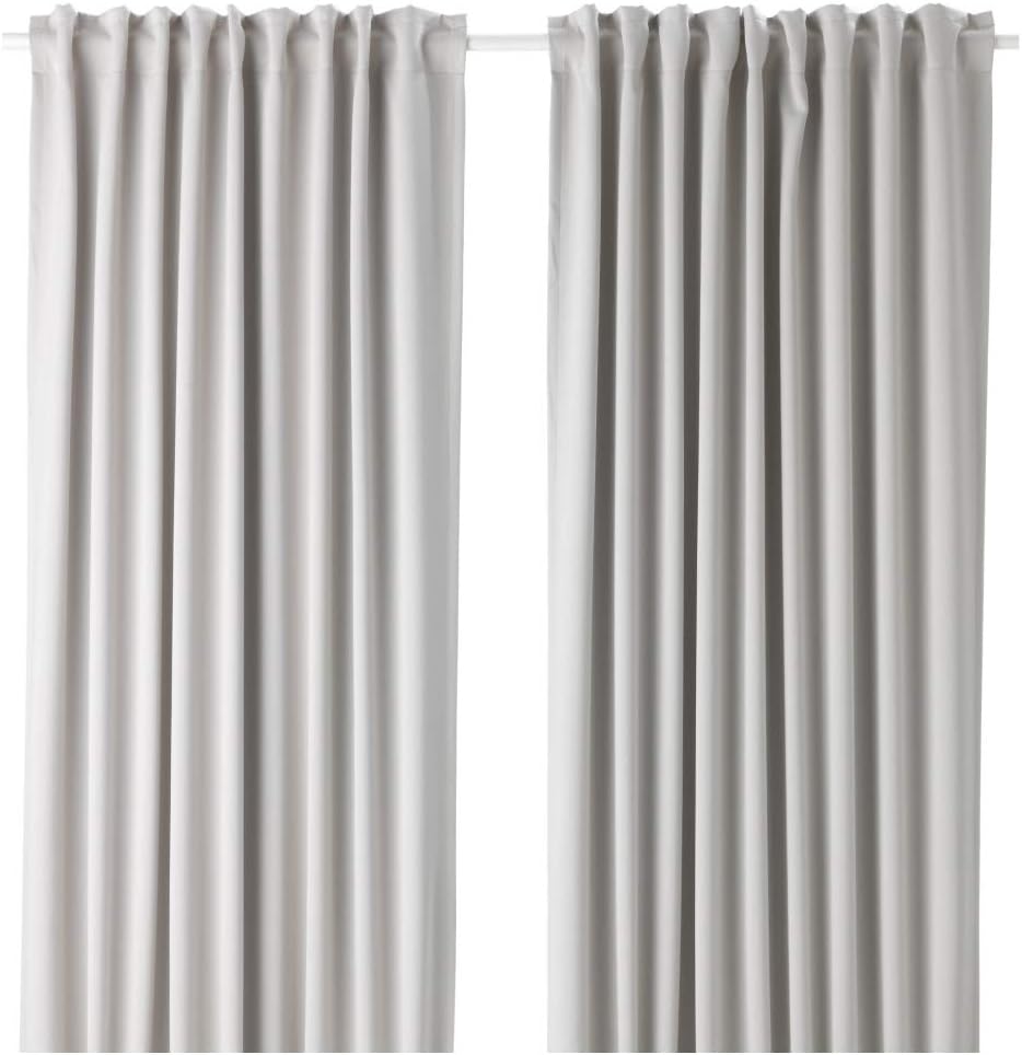 IKEA ASIA MAJGULL Block-out curtains 1 pair light grey