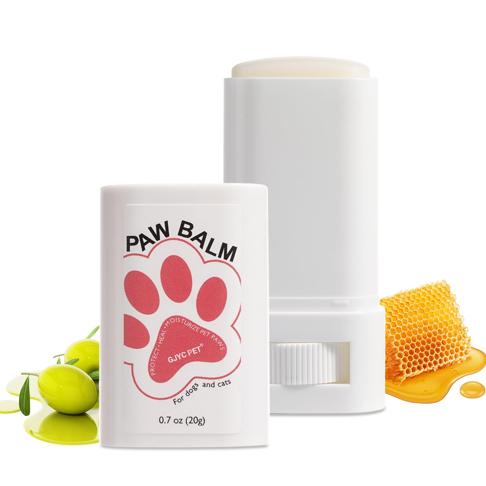 GJYC PET Paw Balm for Dogs and Cat, Pet Nose and Paw Cream, Soother & Moisturizer for Dry, Itchy, Irritated, Cracked Nose, Paws, Elbow, 20 g