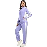 wiebdncj Women's Full Zip-Up Tracksuit Set Long Sleeve Casual Jogging Suits Workout Gym 2 Piece Outfits with Pockets