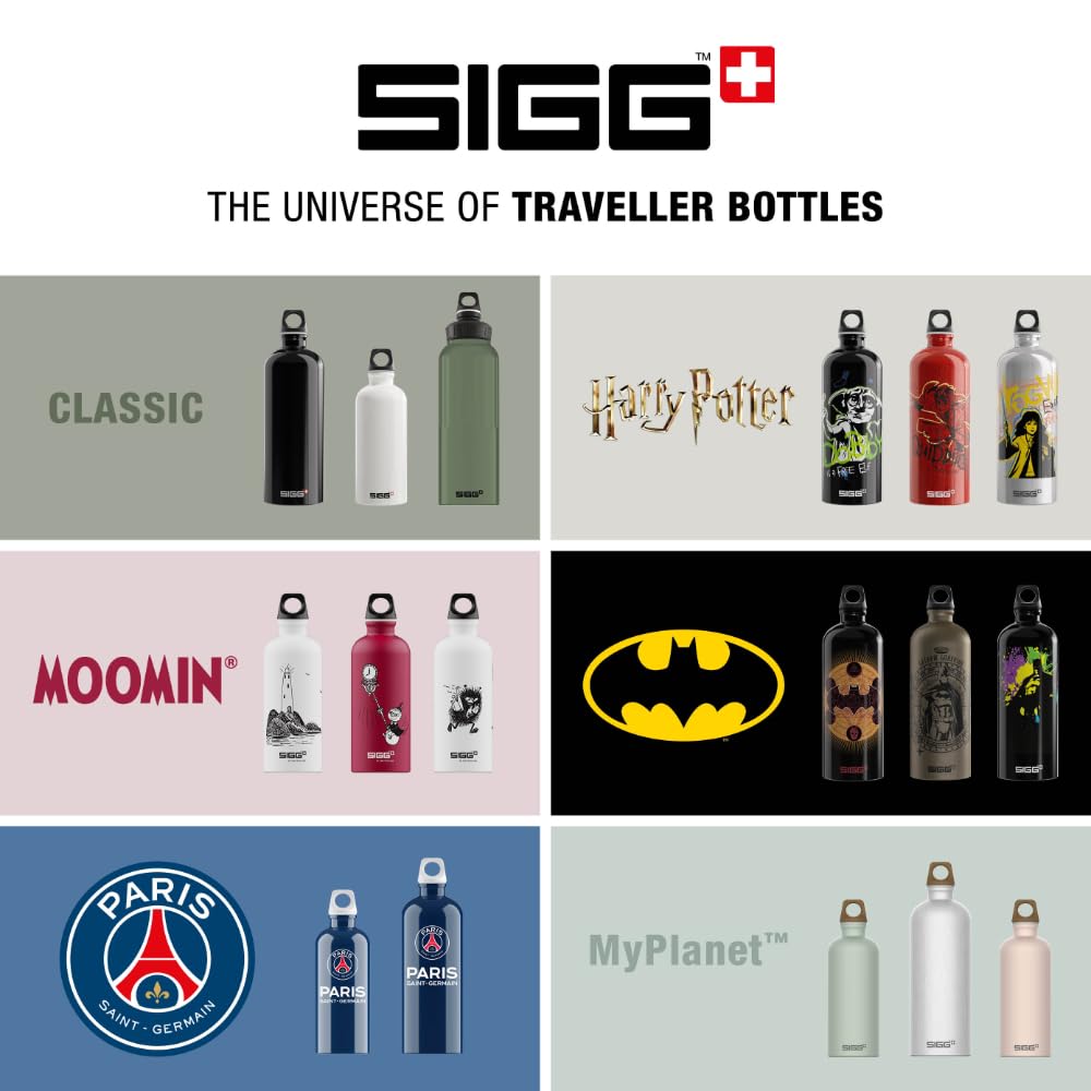 SIGG - Alu Trinkflasche - Traveller Schwarz - Klimaneutral Zertifiziert - Für Kohlensäurehaltige Getränke Geeignet - Auslaufsicher - Federleicht - BPA-frei - Outdoor - 1L 6