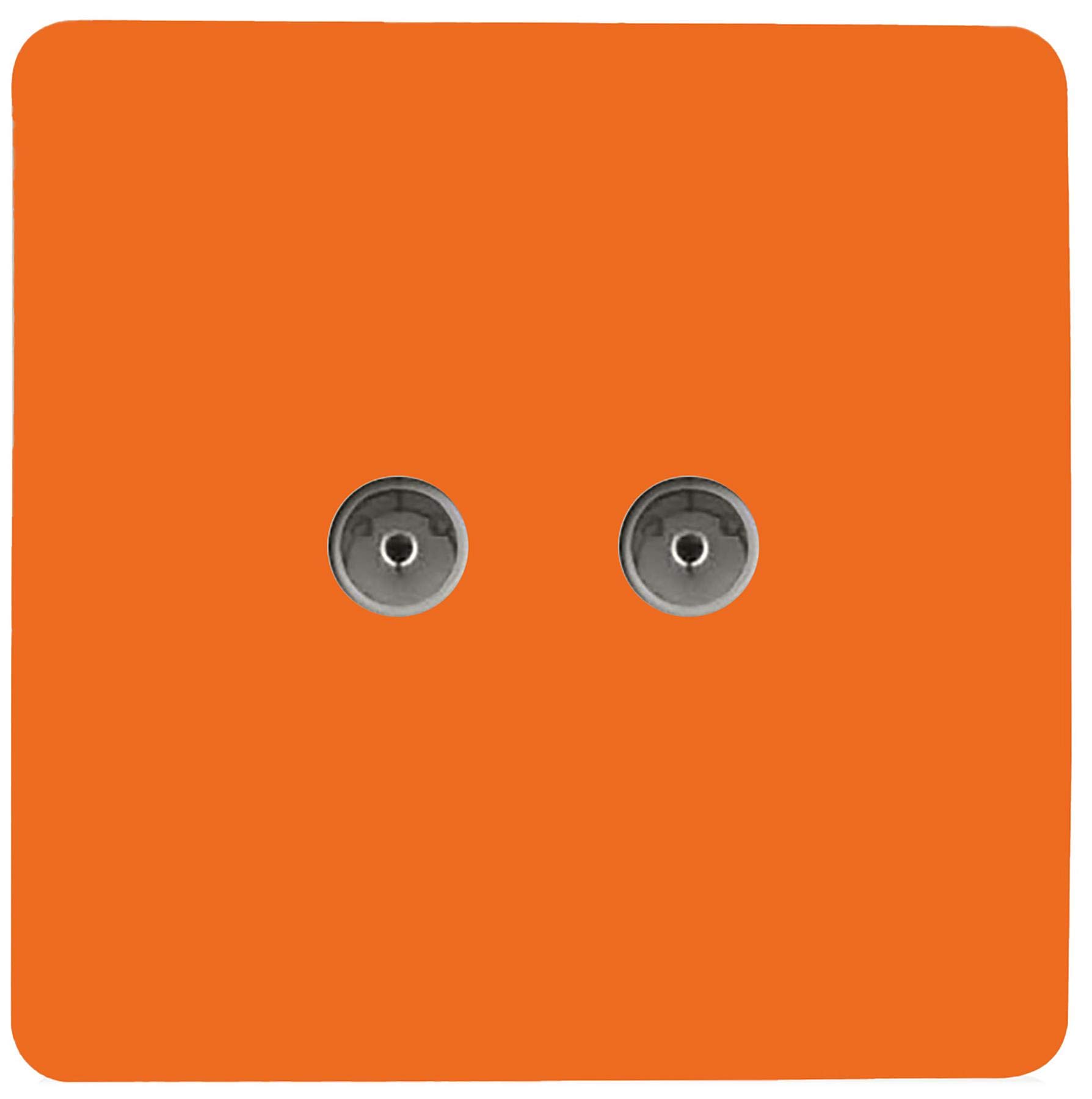 Trendi Artistic Modern Glossy Tactile 2 Gang TV Socket Orange