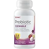 GNC Probiotic Chewable with 1.5 Billion CFUs - Vanilla Berry, 100 Tablets, Daily Probiotic Support