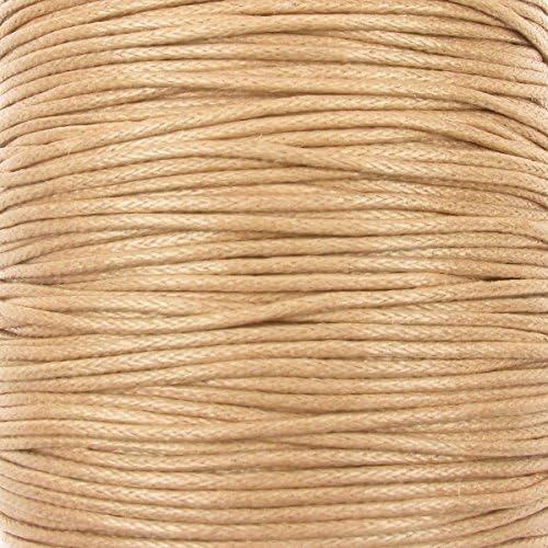 1mm Waxed Cotton Cord Thread Shamballa Macrame Jewellery - Natural - 10 metres