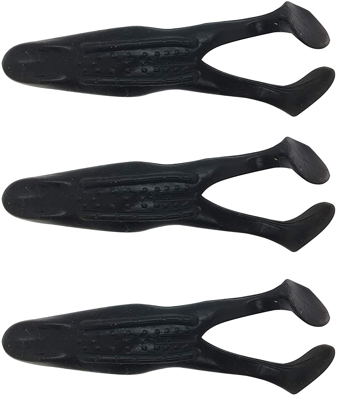 AT PRODUCTS Paddle Toad Frog soft plastic fishing lure - pack of 3/14.6g (BLACK NINJA)