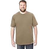 Boulder Creek by Kingsize Men's Big & Tall Heavyweight Jersey Crewneck T-Shirt - 6XL, Dark Khaki