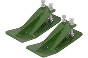 Doppy 2Pcs Tractor Bucket Edge Protector, 3/8'' Thick Snow Skid Tamer, Double Hex Lock Nuts & Bolts Included for Snow Removal, Leaves, Gravel Spreading, Green