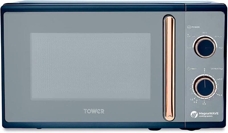 Tower Cavaletto Manual Microwave 800W 20L Midnight Blue Rose Gold T24038MNB