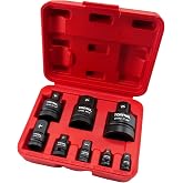 TONYNOL 8 Piece Impact Socket Adapter and Reducer Set | 1/4" 3/8" 1/2" 3/4" 1"Drive Socket Adapter Set,Cr-Mo Steel,With a Storage Case.