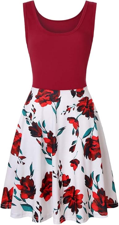 Vestito Da Stella Di Natale.Designer Vestiti Donna Eleganti Lunghi Stampa Nuovo Estivi Senza Maniche Abito Mini Vestito Moda Romano Estate Vestiti Per Quotidiano E Viaggio Rosso Xxl Amazon It Abbigliamento