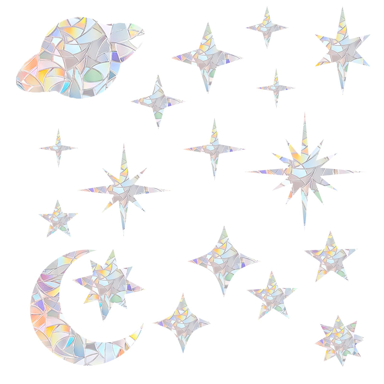 72pcs Bird Anti-Collision Window Stickers, Multi-Color Anti-Collision Window Decals for Birds Prism Anti-Collision Prevent Window Clings Reusable Bird Strike Protection Supplies