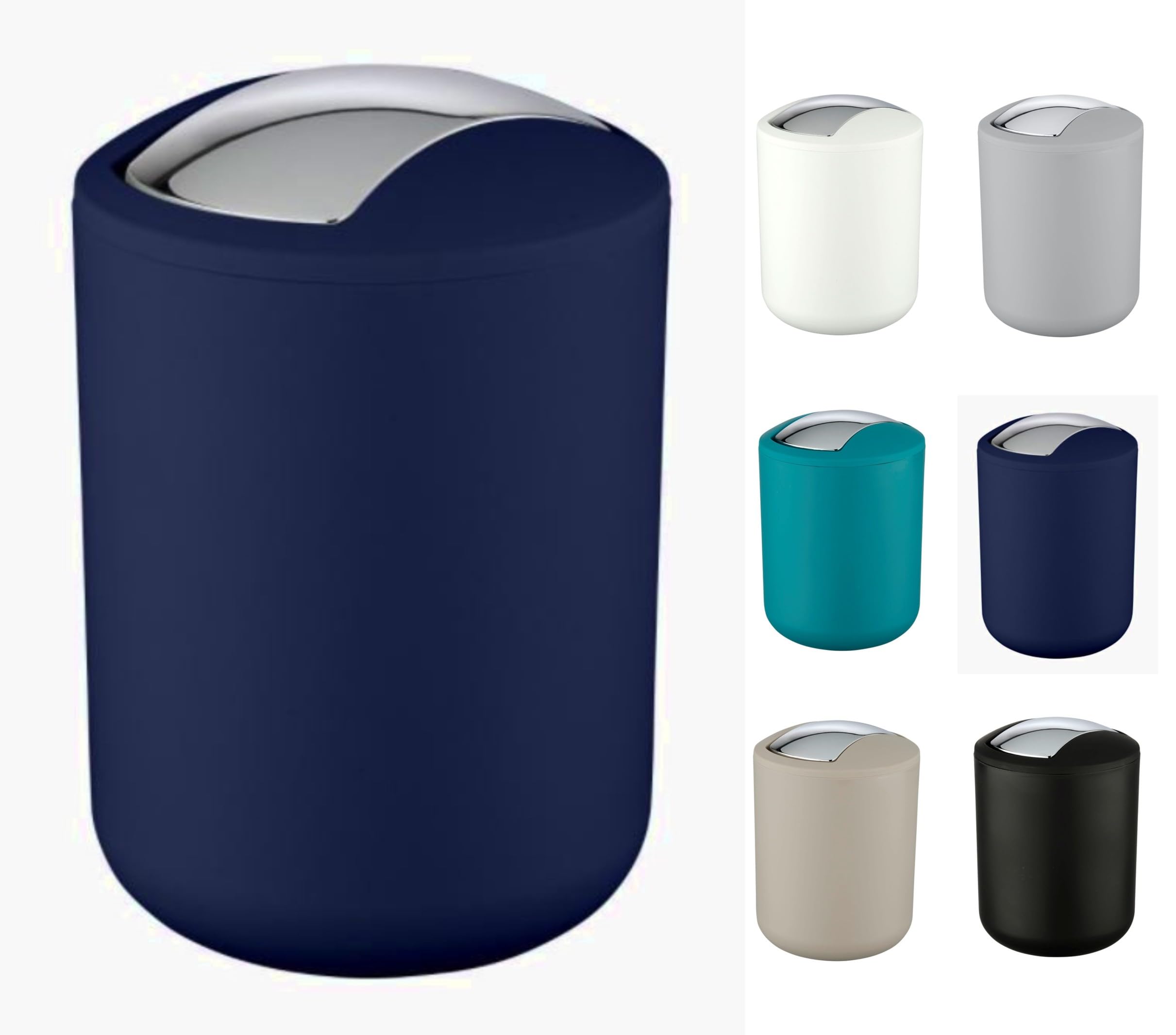 WK "Brasilia Matt Finish 6.5 Ltr Swing Bin (Dark Blue)