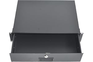 RIVECO 2U Rack Drawer 14 Inches Deep, Server Rack Mount Drawer Case Locking Lockable with Key, for Network & Studio