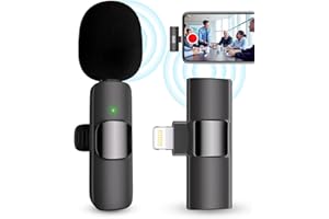 VOIJUMP Professional Wireless Microphone for iPhone, iPad, Cordless Lavalier Lapel Omnidirectional Condenser Recording Mic for Video Recording, Live Streaming, Interview Podcast Vlog YouTube Tiktok
