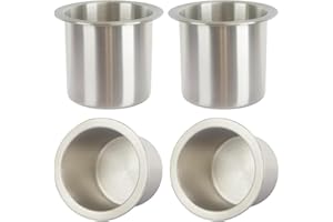 4Pcs Drop-in Cup Holder,304 Stainless Steel Automotive Cup Holders,3.3inch Silver Poker Table Drink Holder Dining Table Cinem