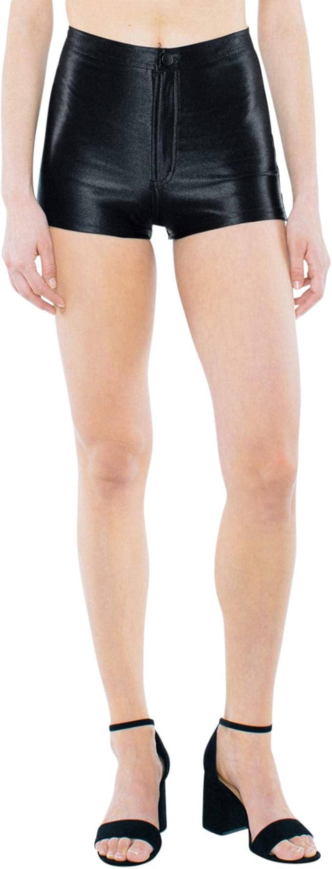 black high waisted disco shorts