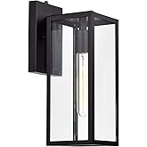 MICSIU Dusk to Dawn Outdoor Lighting, 14.5 Inch Modern Farmhouse Exterior Wall Sconce with Clear Glass, Industrial Black Outs