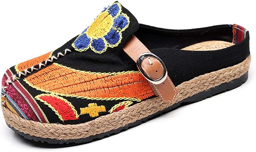 embroidered mule shoes