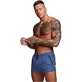 TONLEN Mens Swimwear Sports Shorts Swim Trunks with Zipper Pockets