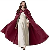 Joukavor Renaissance Hooded Cloak for Women Men Adult Medieval Cape for Renfaire