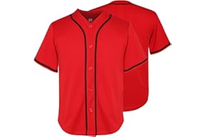 Ayoubaus Youth Blank Baseball Jersey, Shirts Kid's Short Sleeve Children's Sports Jersey