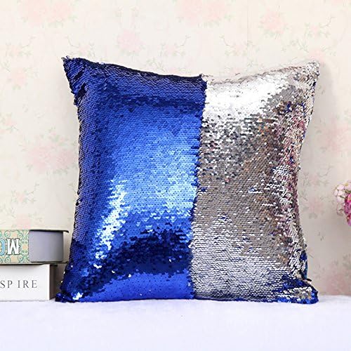 Sweetyrose Reversible Mermaid Pillow Case Sequin Pillow Cover Throw Cushion Decorative Pillowcase (color9)