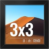 LaVie Home 3x3 Picture Frame for Wall Display, 3x3 Black Picture Frame with HD Plexiglas, 3 x 3 Frame 1 Pack, Display Frame for Vertical or Horizontal, Classic Collection