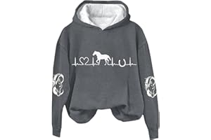 Lolvmvchi Horse Sweatshirts for Women Fall Fashion 2024 Horse Heart Print Crewneck Shirt Causal Plus Size Horse Lover Outfits