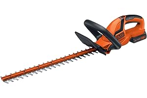 BLACK+DECKER 20V MAX Cordless Hedge Trimmer, 22 Inch Steel Blade, Reduced Vibration, Battery and Charger Included (LHT2220)