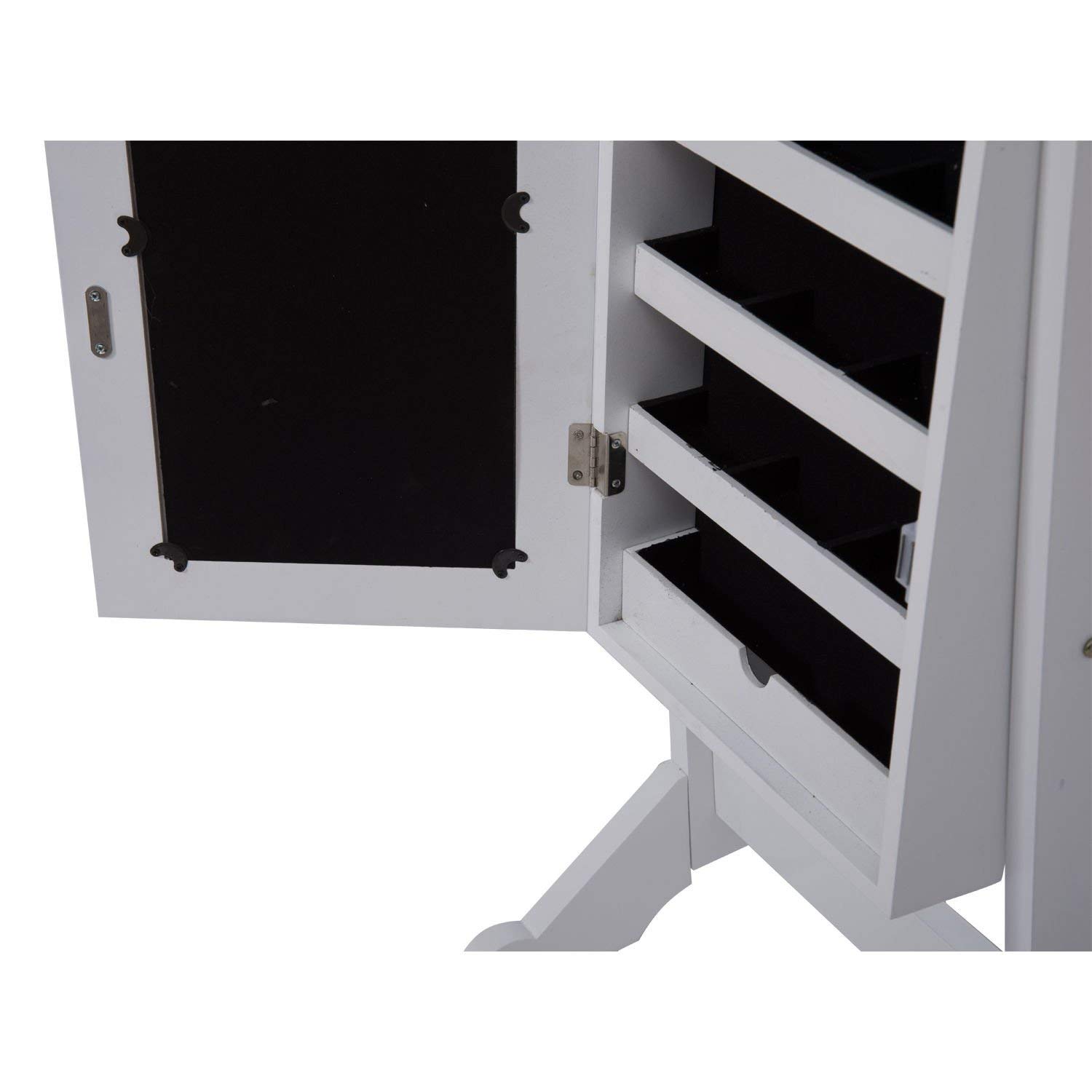 2 En 1 Espejo De Pie Y Joyero Organizador Para Dormitorio O Vestidor