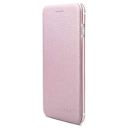 OKCS Binli echt Leder Schutzhülle kompatibel mit iPhone 6 Plus, 6s Plus mit stylischer Aluminium Rückseite Hard Cover Flip Ca