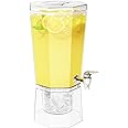 Lifewit 1 Gallon Plastic Drink Dispenser, Juice Containers with Lid for Party, Ice Beverage Dispenser with Stand for Lemonade/Soda/Tea, BPA Free