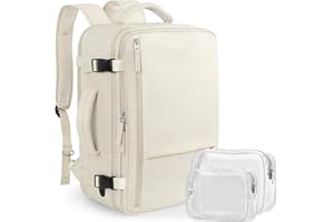 FALARK INC Travel Backpack For Women, Carry on backpack for airplanes, Anti-theft Personal Item Backpack With USB Hole For Weekender, Traveling, Beige