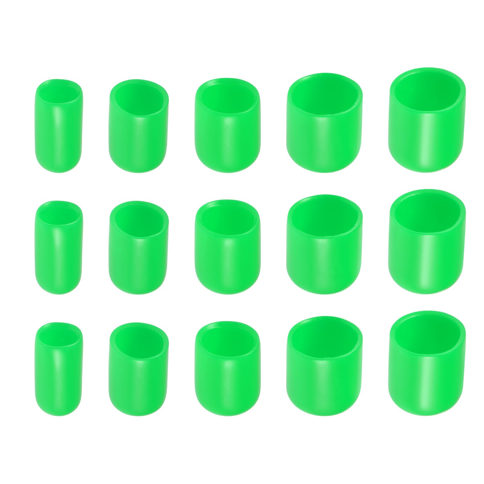 Rebower 50 Pack Screw Thread Protector Cover Rubber End Caps, [for Screw, Bolt, Rod End Cap] - 1/4 inch 3/8 inch 1/2 inch 5/8 inch 3/4 inch inner dia/Green