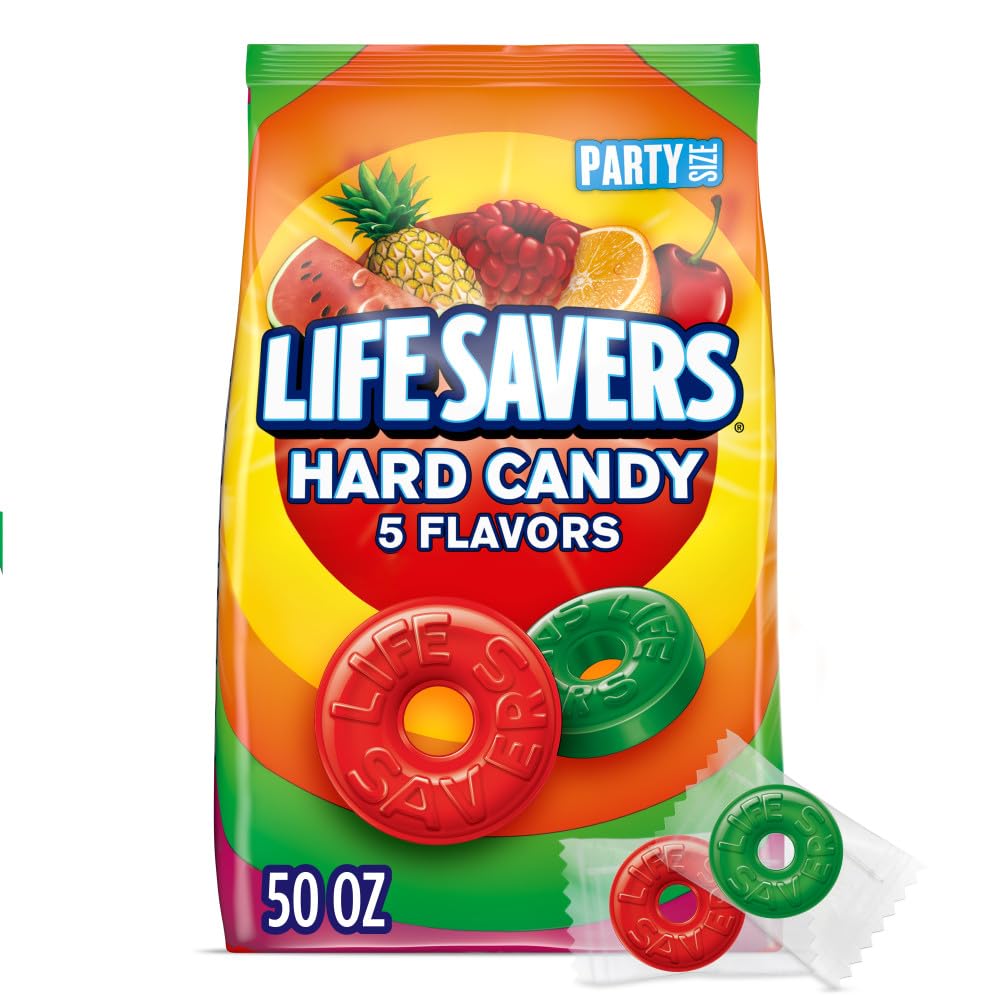Photo 1 of ******EXP. 02/27******LIFE SAVERS Hard Candy Bag 5 Flavors, Hard Candy Individually Wrapped for Goodie Bags, Road Trips, Treats, Offices, Celebrations, 50-Ounce Party Size
