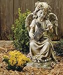 16" Joseph's Studio Angel with Kitten Outdoor Garden Figure Statue