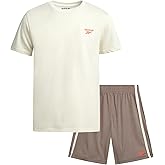 Reebok Boys Athletic Shorts Set - 2 Piece Summer Clothes Outfit with Graphic Tee and Boys Basketball Shorts for Active Kids