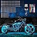 12Pcs Motorcycle LED Light Kit Strips, Atmosphere LED Lighting Strip, RGB Multicolor Accent Glow Neon Lights Lamp with Dual IR/RF Remote Controller for Harley Davidson Honda Kawasaki Suzuki