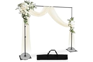 Jiang&Rong Backdrop Stand Kit - 10ft x 8.5ft Adjustable Photo Background Stand Support Poles with Heavy Duty Flat Base, Photo