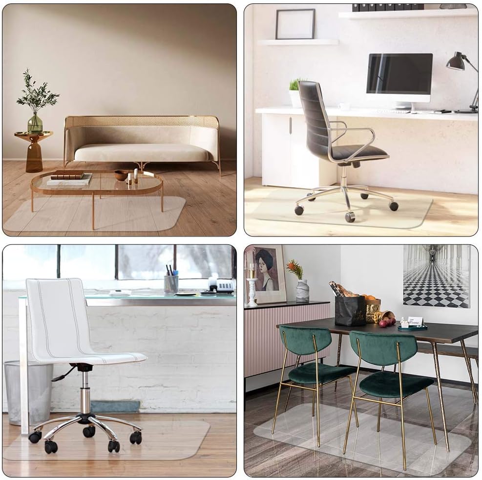 AiBOB Office Chair mat for Hardwood Floor, 30 x 48 inches, Easy Glide for Chairs, Flat Without Curling, Floor Mats for Computer Desk : Office Products