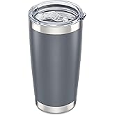 Orebigo 20 oz Tumbler with Lid Stainless Steel Double Wall Vacuum Insulated Tumblers Powder Coated Cups Travel Mug Keep Drinks Cold and Hot, Grey