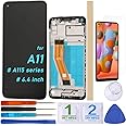 Sesyomr LCD Screen Replacement Touch Display Digitizer Assembly for Samsung Galaxy A11 A115 SM-A115FDS A115F A115M A115MDS A115U A115A A115AZ((6.4-Black with Frame)