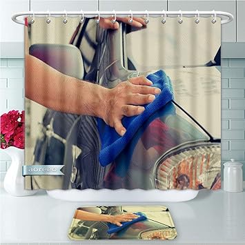 Amazon Com Aoreeo Unique Shower Curtains And Bath Rugs Set A Man