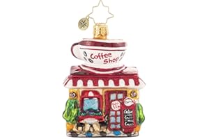 Christopher Radko Hand-Crafted European Glass Christmas Decorative Ornament, Wake Up and Smell The Coffee Gem