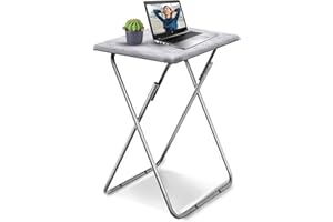 Garden 4 you Tv Trays, Folding Tray Table, Dinner Tray Table with No Assembly Required&Sturdy, Foldable Snack Eating Trays Table for Living Room, 15 x 18.9 x 26 in(White Marble,1PC)