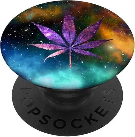 Amazon Com Weed Galaxy Stoner Marijuana Cannabis Pot Gift Popsockets Popgrip Swappable Grip For Phones Tablets