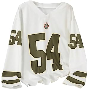OYOANGLE Girl's Oversized Number Jersey Sweatshirt Y2k Long Sleeve Tops | Oversized, Number Graphic, Jersey Sweatshirt, Y2k,