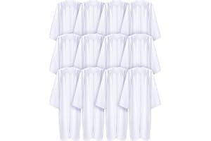 Toulite 12 Pcs Unisex Matte Choir Robes for Church White Baptism Gown Confirmation Pulpit Judge Costume Graduation Adults