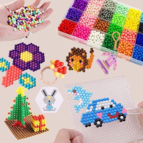 Water Fuse Beads Kit 30 Colors 3600 Beads, Creative Beads Toy DIY Magic Water Sticky Beads