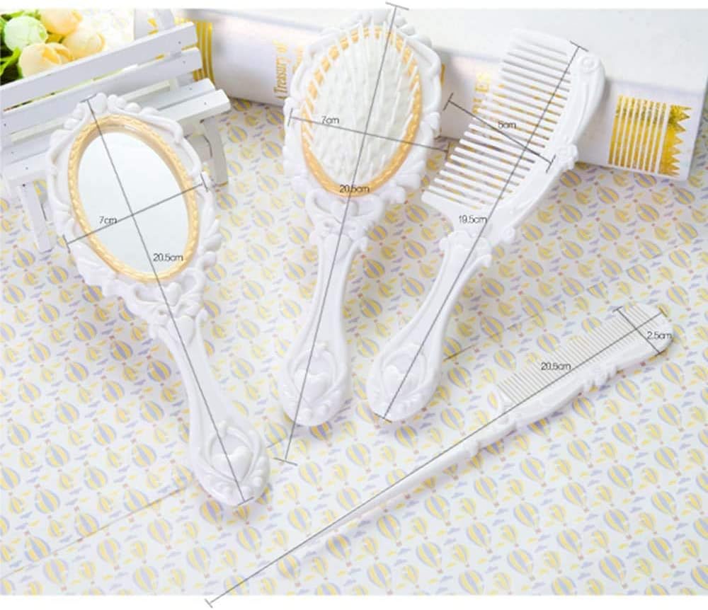 4pcs Hair Brush, Vintage Hair Brush Set for Women Mirror Brush Comb Set including Holder, Professional Hairbrushes Set - Image 5