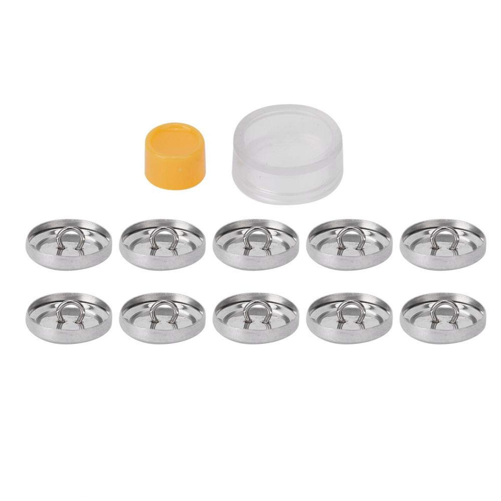 Self Covering Buttons, Cover Buttons with Flat Back, Base of 10 Round Buttons, DIY Fabric Covered Buttons Kit, Size 20mm 25mm 30mm 40mm Optional (20mm)